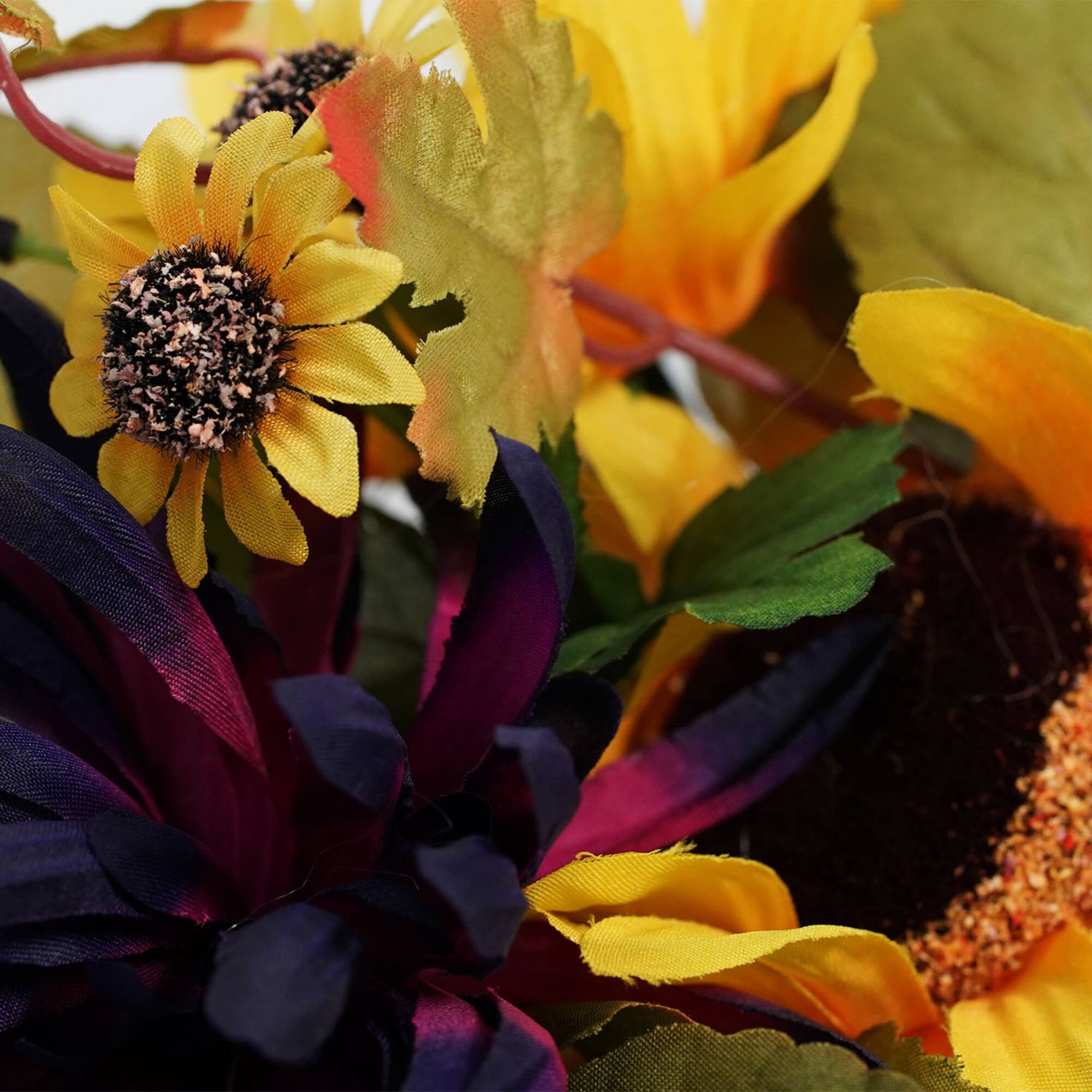 20" Sunflower & Mum Summer Wreath